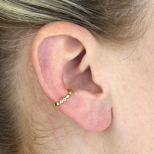 Earcuff med zirkon - Forgyldt - Image 2